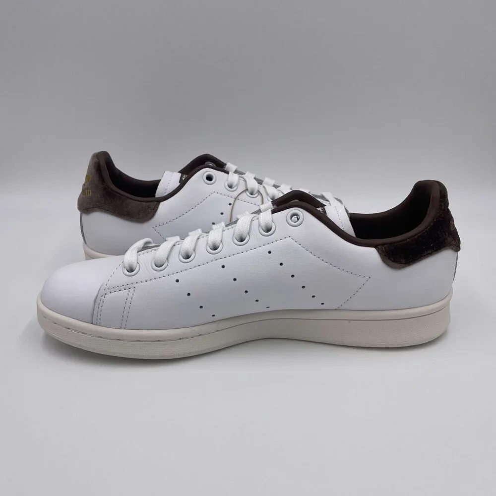 adidas Stan Smith White / Brown Women's Shoes - Picture 2 of 8